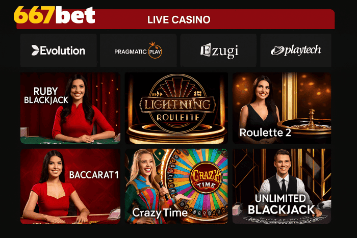 Live Casino 667BET bônus e prêmios incríveis