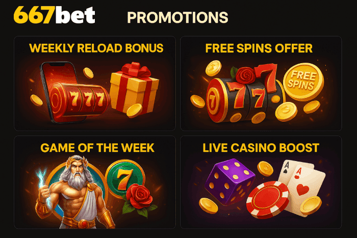 Bônus e recompensas exclusivas do Cassino 667BET